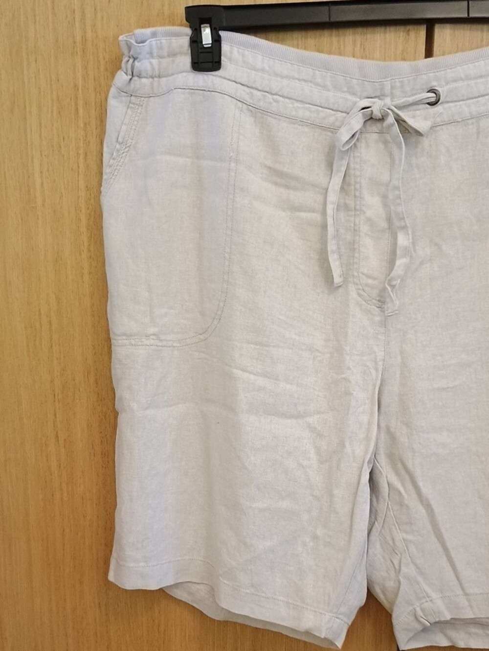 +SZ NWT Per Se SZ 3X Light Cream "Stone" Linen Blend Drawstring Shorts - Picture 3 of 8